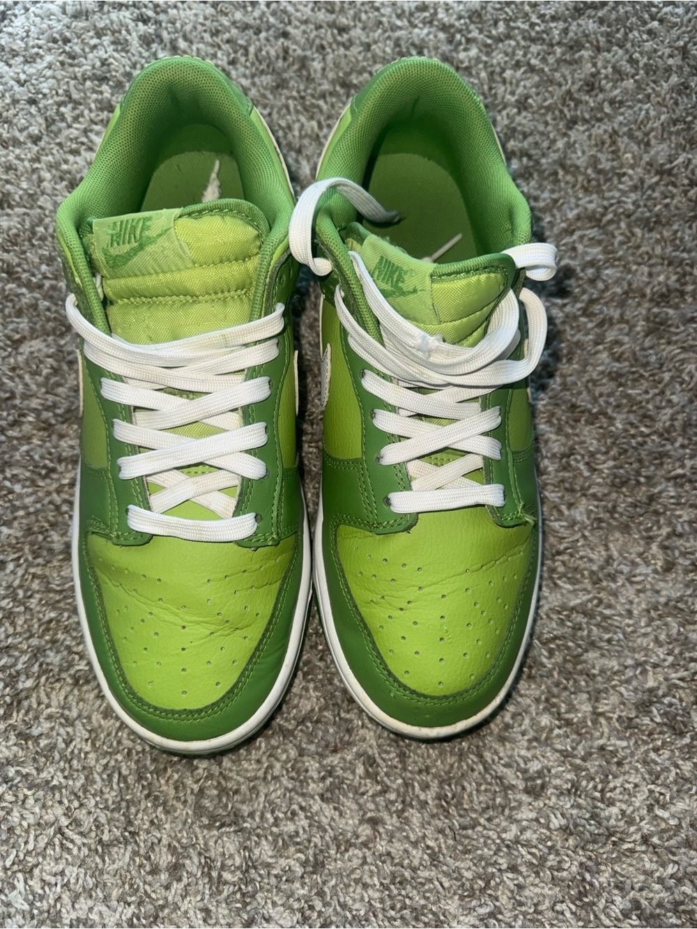 Nike Green and White Low-Top Sneakers